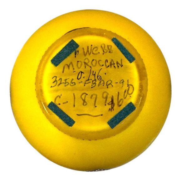 Antique Webb Moroccan Yellow Glass Vase Set Hand-Painted Floral Glows Orange - Picture 11 of 13